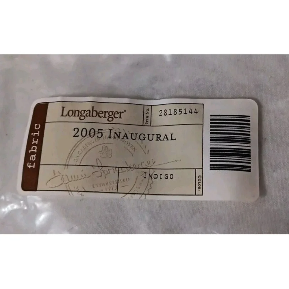 Longaberger 2005 Fabric Basket Liner Inaugural Indigo Blue‎ Fabric 28185144